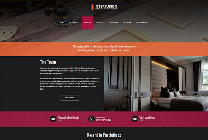 Strona internetowa dla  Interfusion Joinery Ltd - zdjęcie 2