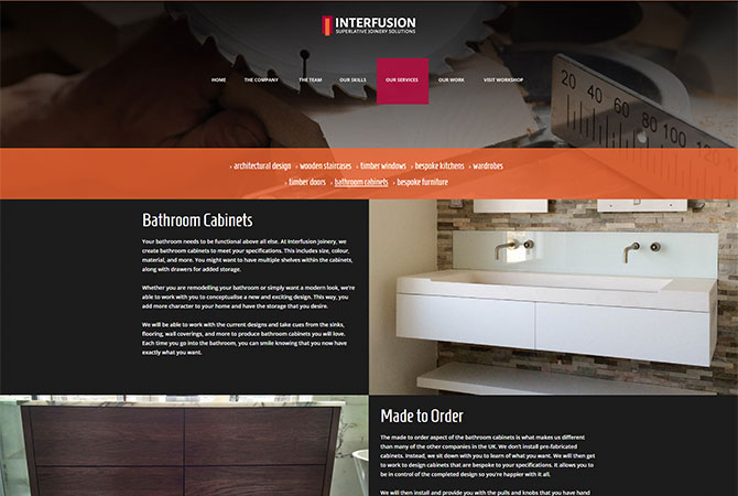 Strona internetowa dla  Interfusion Joinery Ltd - zdjęcie 3