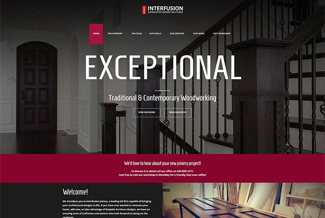 Strona internetowa dla  Interfusion Joinery Ltd - zdjęcie 1