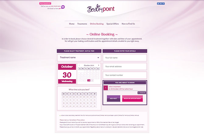 Strona internetowa dla Beauty Point - zdjęcie 2