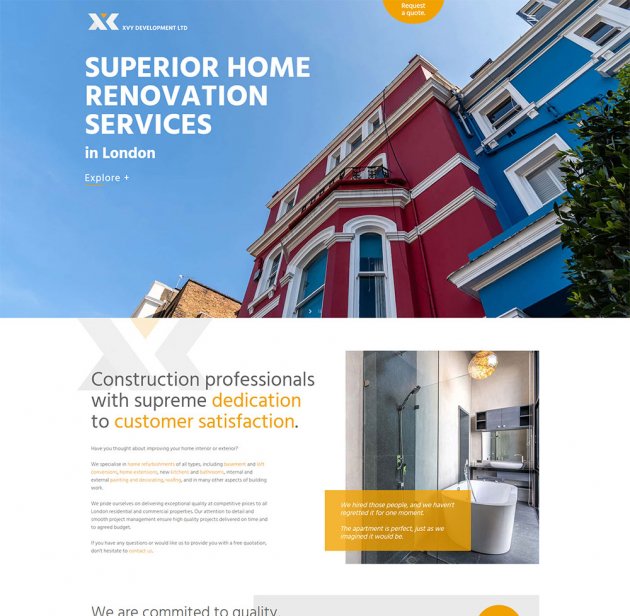 Strona internetowa dla New Build & Construction Ltd