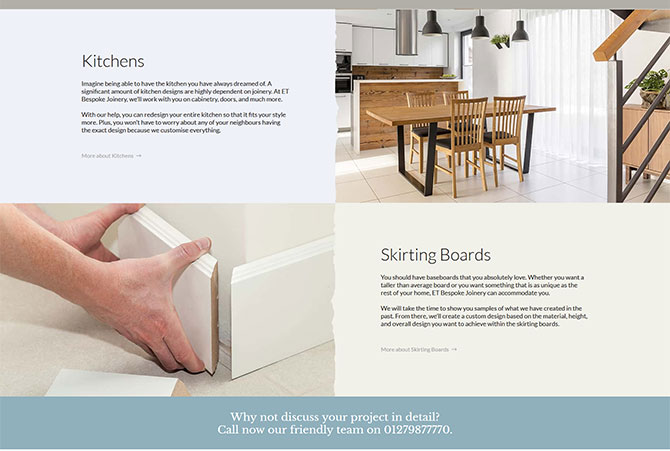 Strona internetowa dla E.T Bespoke Joinery Ltd - zdjęcie 3
