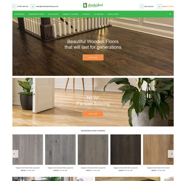 Sklep internetowy dla JB Lumber Jack Wood Flooring Ltd