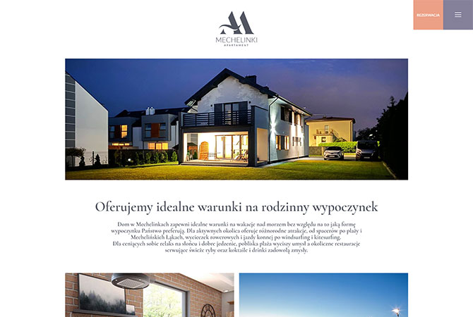 Strona internetowa dla Mechelinki Apartamenty - zdjęcie 3