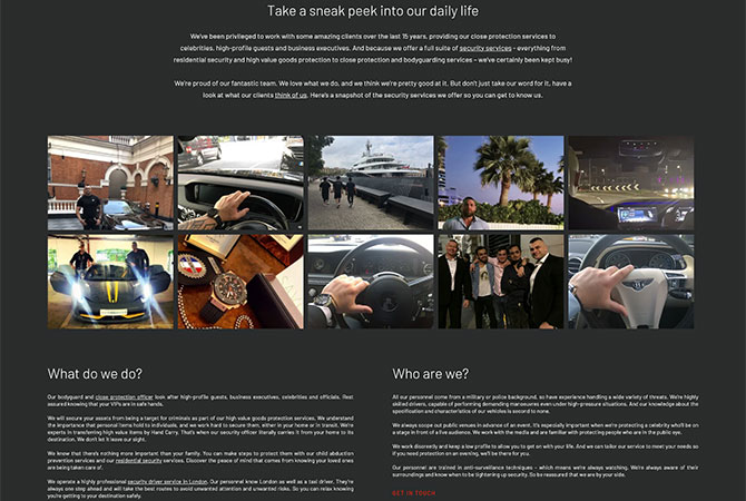 Strona internetowa dla UK Close Protection Services - zdjęcie 3