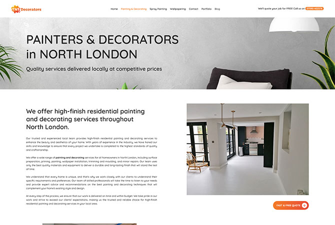Strona internetowa dla TNT Decorators - zdjęcie 2