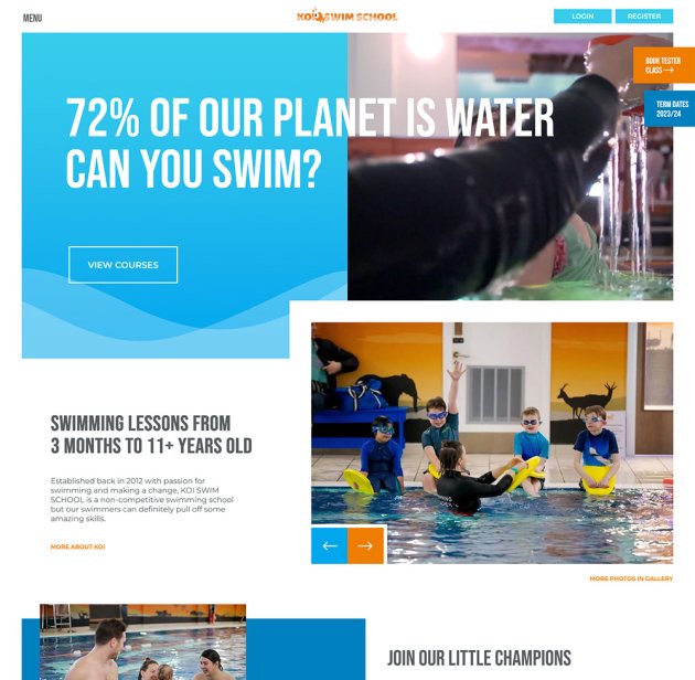 Strona internetowa dla KOI Swim School